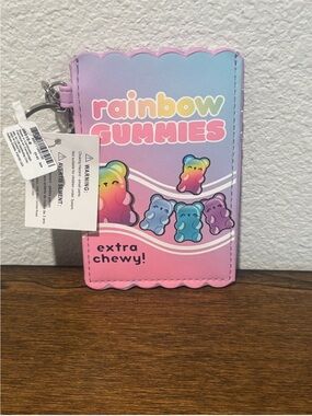 Rainbow Gummies Card Holder - Pink Multicolor NWT